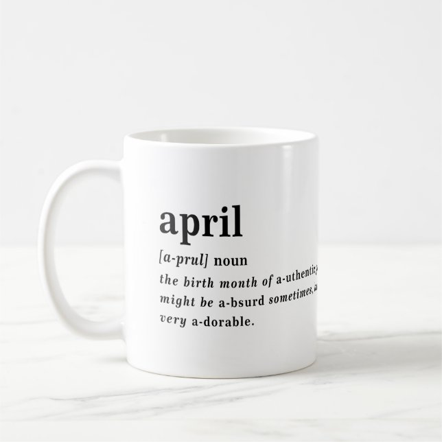 Taza De Café Cumpleaños de definición de abril (Izquierda)
