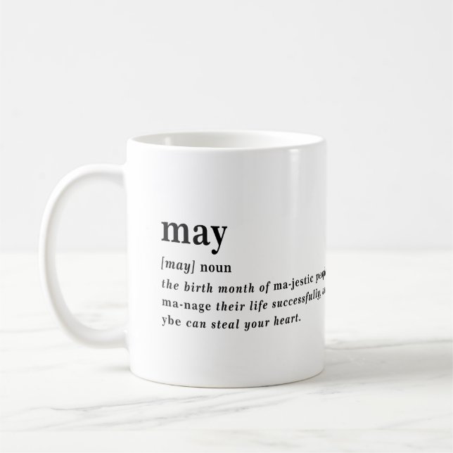 Taza De Café Cumpleaños de Definición de Mayo (Izquierda)