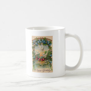 Taza De Café Cumpleaños de Doves Rosas