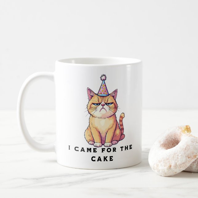 Taza De Café Cumpleaños de Grumpy Cat (Con donut)