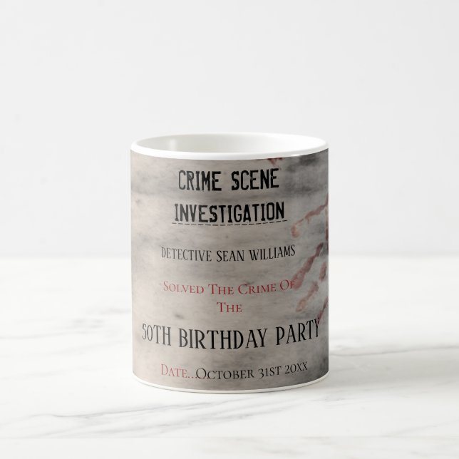 Taza De Café Cumpleaños de Investigación de Escenas Criminales (Centro)