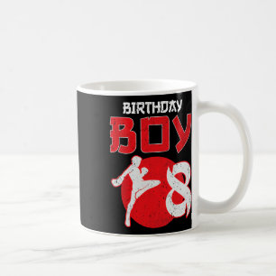 Taza De Café Cumpleaños de Kickboxing de 8 años de edad Mma Art