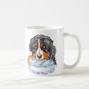 Taza De Café Cumpleaños de la cara de la torta del perro de