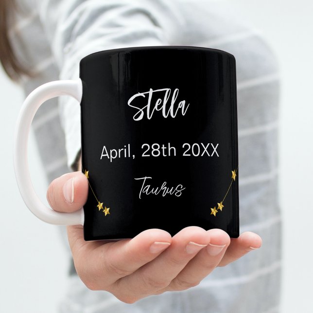 Taza De Café cumpleaños de la constelación de estrellas del Tau (Subido por el creador)