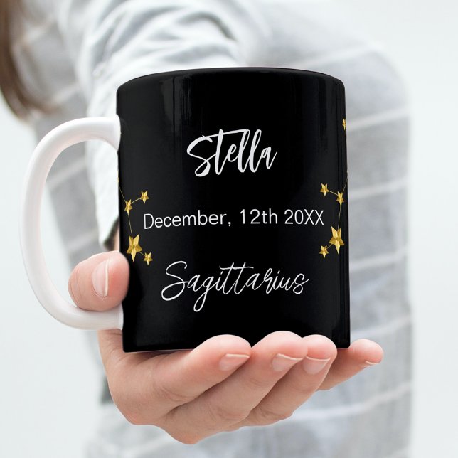 Taza De Café cumpleaños de la constelación Sagittarius de oro n (Subido por el creador)