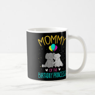 Taza De Café Cumpleaños de la princesa elefante mamá mujeres