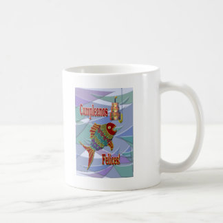 Taza De Café Cumpleaños de los pescados español/mexicano/Latino