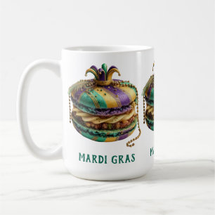 Taza De Café Cumpleaños de Macarón Real de Mardi Gras