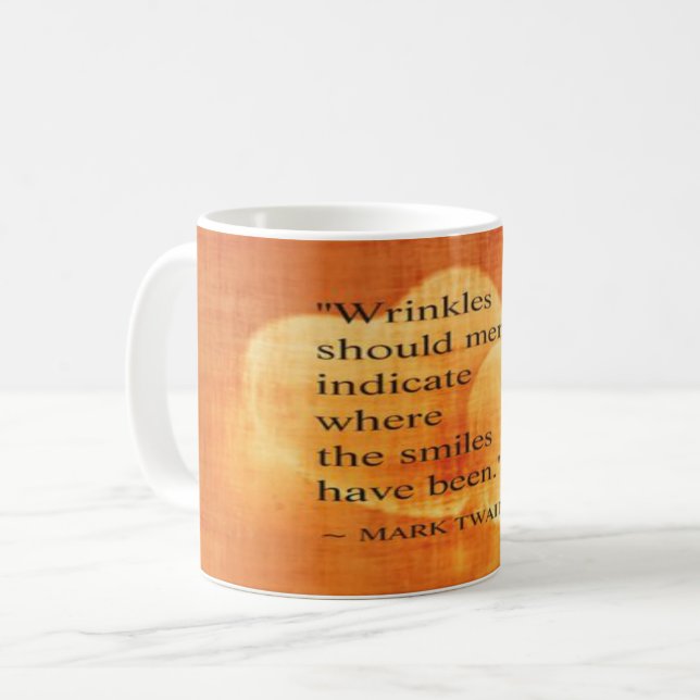 Taza De Café Cumpleaños de Mark Twain con corazones (Anverso izquierdo)