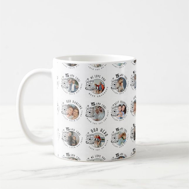Taza De Café Cumpleaños de nieto con foto personalizada (Izquierda)