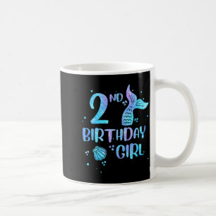 Taza De Café Cumpleaños de niña sirena por segunda vez 2º Regre