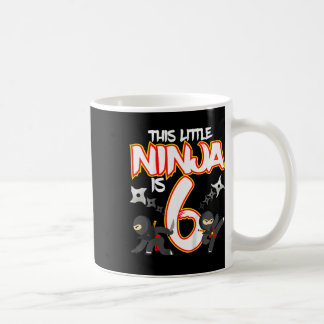 Taza De Café Cumpleaños de Ninja de Niños de 6 Años de Edad Art