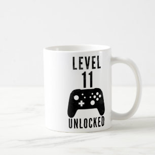 Taza De Café Cumpleaños de niños de 11 años Jugador Nivel 11 De