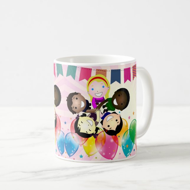 Taza De Café Cumpleaños de niños y amantes de Fiestas (Anverso derecho)