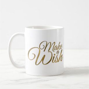 Taza De Café Cumpleaños de un deseo de oro