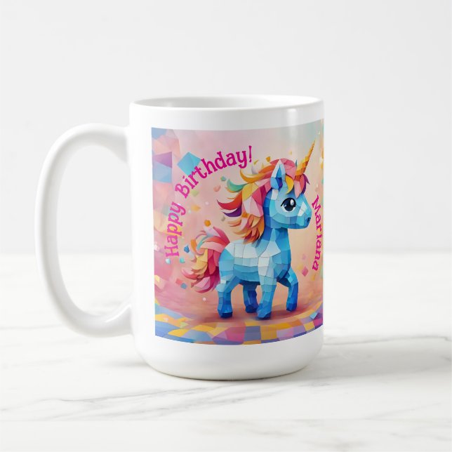 Taza De Café Cumpleaños de Unicorn Pinata (Izquierda)