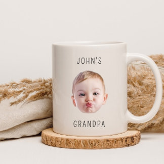 Taza De Café Cumpleaños del abuelo, regalo de papá con cara de
