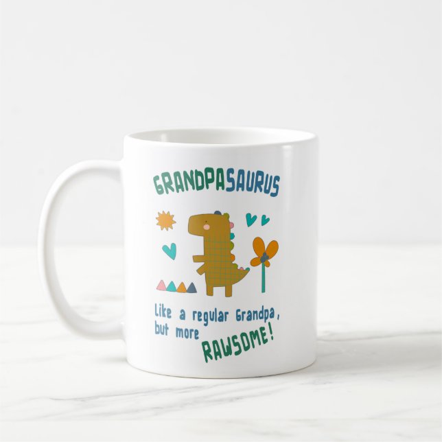 Taza De Café Cumpleaños del abuelo Saurus o Día del Padre (Izquierda)