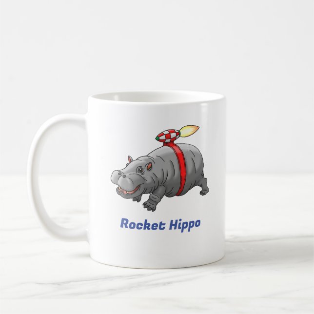 Taza De Café Cumpleaños del Hipopótamo Cohete (Izquierda)
