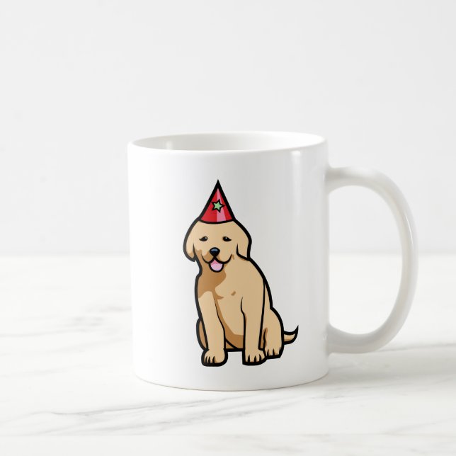 Taza De Café Cumpleaños del perrito del golden retriever (Derecha)