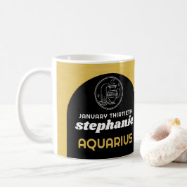 Taza De Café Cumpleaños del personalizado - Zodiac Aquarius - F