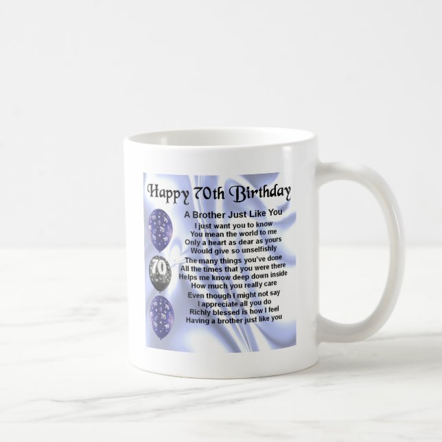 Taza De Café Cumpleaños del poema de Brother 70.o (Derecha)