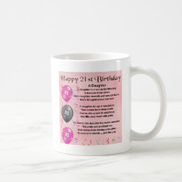 Taza De Café Cumpleaños del poema de la hija 21ro