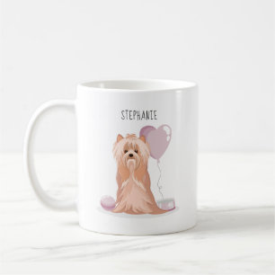 Taza De Café Cumpleaños del Terrier de Cute Yorkshire