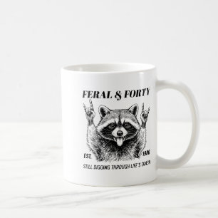Taza De Café Cumpleaños divertido 40 Establecido 1986 Feral y c