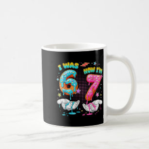 Taza De Café Cumpleaños divertido de 7 años Era 6 ahora soy 7 N