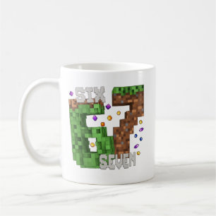 Taza De Café Cumpleaños divertido para hombres Pixel Seis Siete