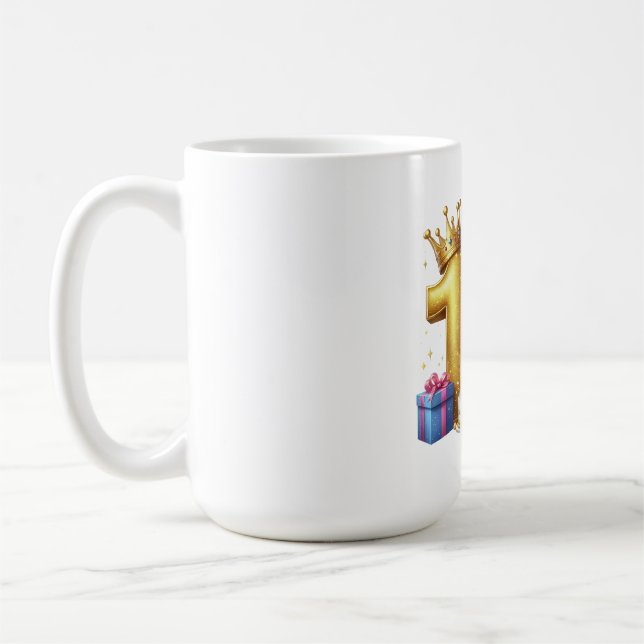 Taza De Café Cumpleaños dorado 10 (Izquierda)