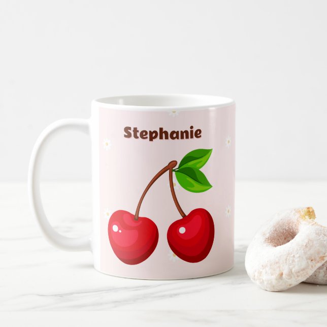 Taza De Café Cumpleaños Dulce Cereza (Con donut)
