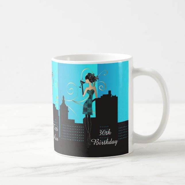 Taza De Café Cumpleaños elegante o Chica de Bachelorette Diva (Derecha)
