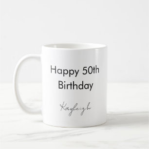 Taza De Café Cumpleaños Feliz 50 Personalizado