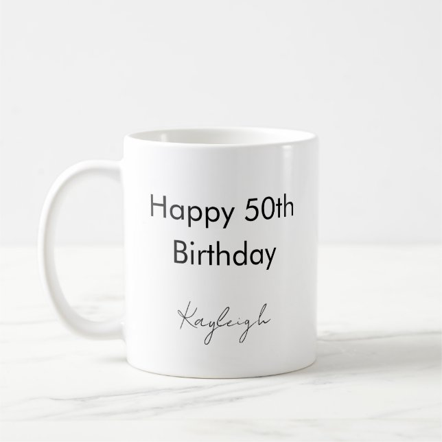 Taza De Café Cumpleaños Feliz 50 Personalizado (Izquierda)