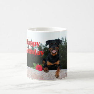 Taza De Café cumpleaños feliz de rottweiler