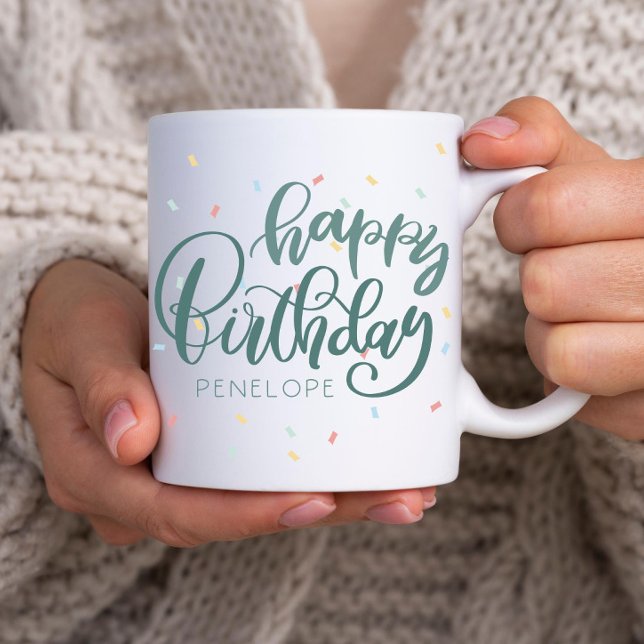 Taza De Café Cumpleaños Feliz Personalizado (Personalized Happy Birthday mug, mug with name, birthday mug, custom birthday mug, )