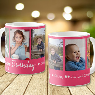 Taza De Café Cumpleaños Feliz Personalizado 5 Collage de fotos