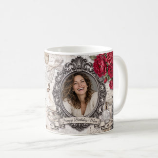 Taza De Café Cumpleaños Feliz Personalizado Mamá Rosa Roja Vict