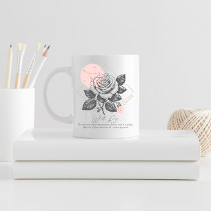 Taza De Café Cumpleaños Floral Astrología Cáncer Zodiaco Rosa B
