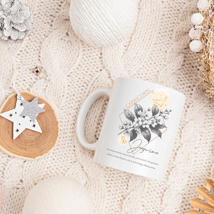 Taza De Café Cumpleaños Floral Capricornio Jazmín Astrología