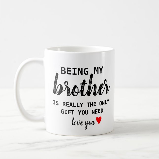 Taza De Café Cumpleaños gracioso de Brother Gift (Izquierda)
