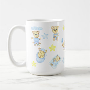 Taza De Café Cumpleaños lindo Teddy Bear Boy para un ánimo posi
