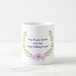 Taza De Café Cumpleaños Minimalista flores de manzano lindas
