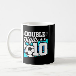 Taza De Café Cumpleaños niño fútbol 10 años dobles dígitos 10º