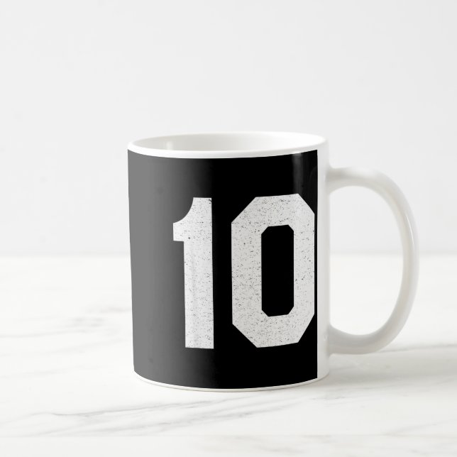Taza De Café Cumpleaños número 10 número de uniforme Jersey #10 (Derecha)