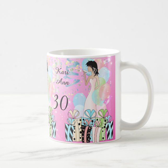 Taza De Café Cumpleaños o Bachelorette Party Diva Chica - Rosa (Derecha)