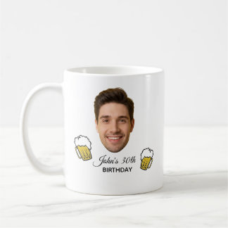 Taza De Café Cumpleaños Personalizado con Rostro, Nombre y Edad