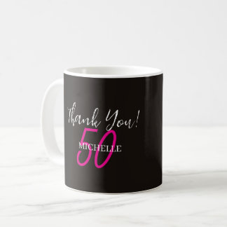 Taza De Café Cumpleaños personalizado de agradecimiento rosa mo